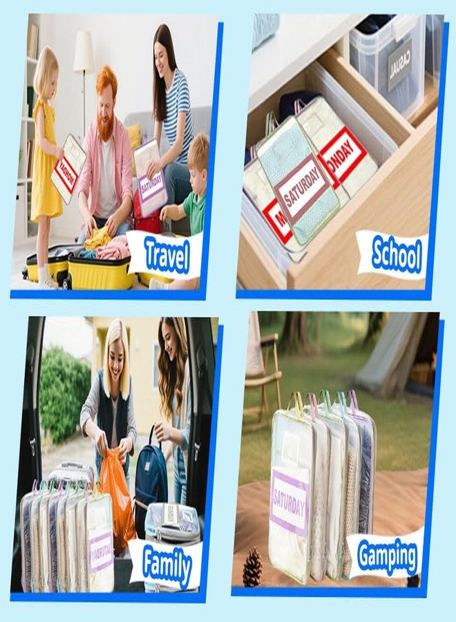 NUOLUTH Weekly Clothes Organizer For Kids:7 Pack Colored Mesh Zipper Pouches A4 Size Breathable Storage Bags with Handles for Travel and Camping,kids travel essentials - Image 5